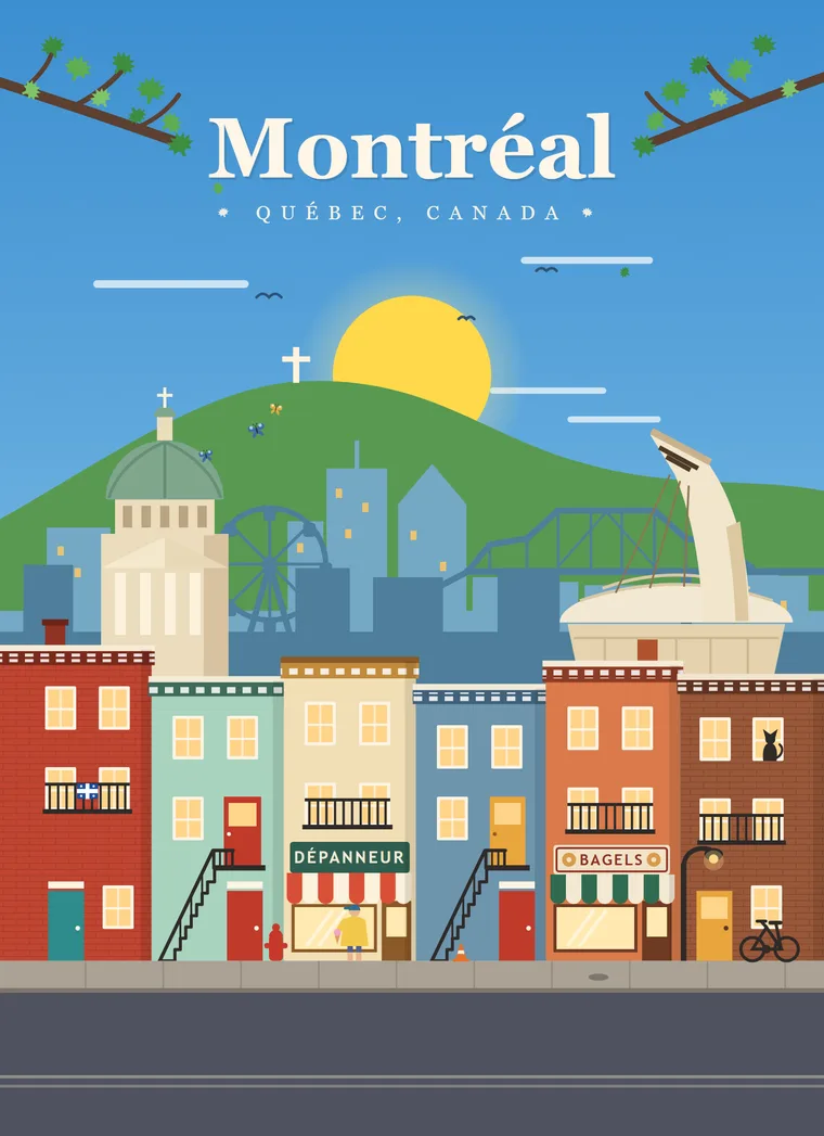 Affiche Klemstudio, Montréal en été