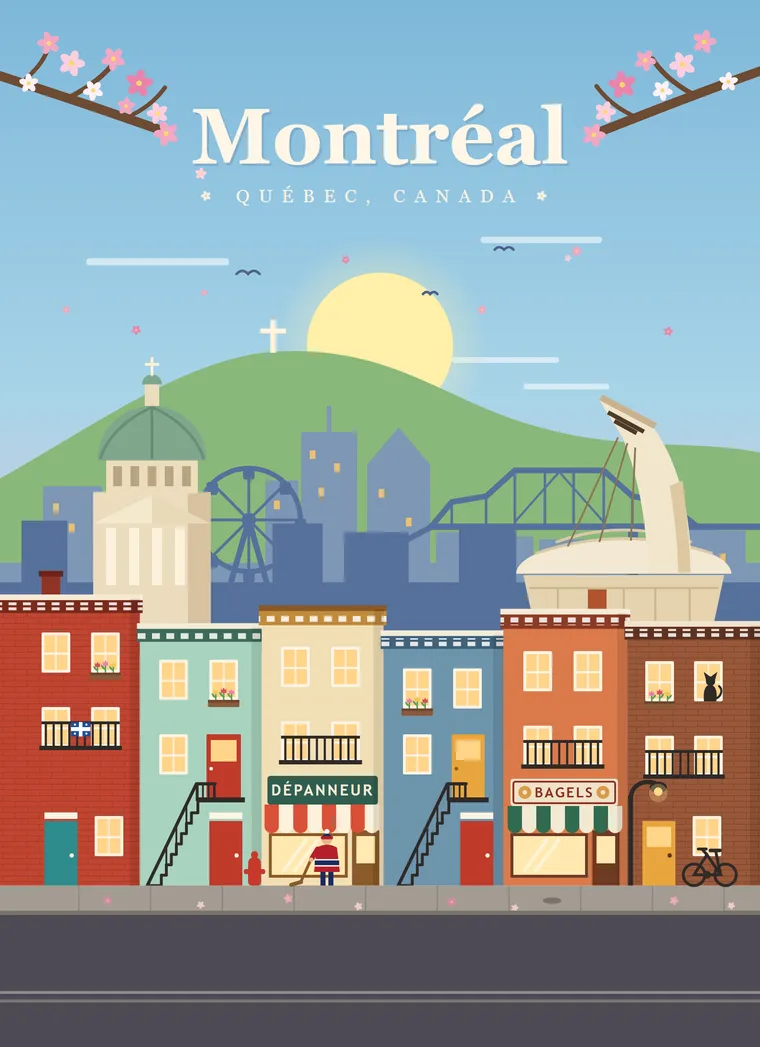 Affiche Klemstudio, Montréal au printemps