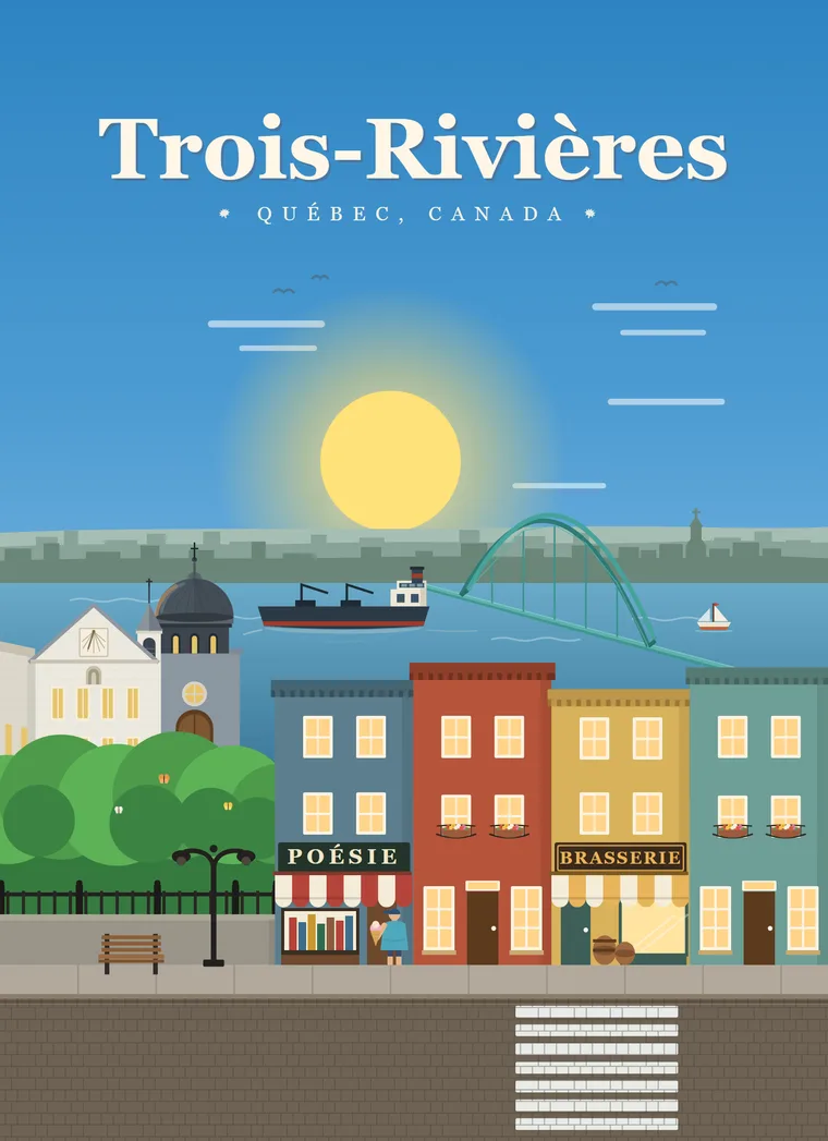 Affiche Klemstudio, Trois-Rivières en été