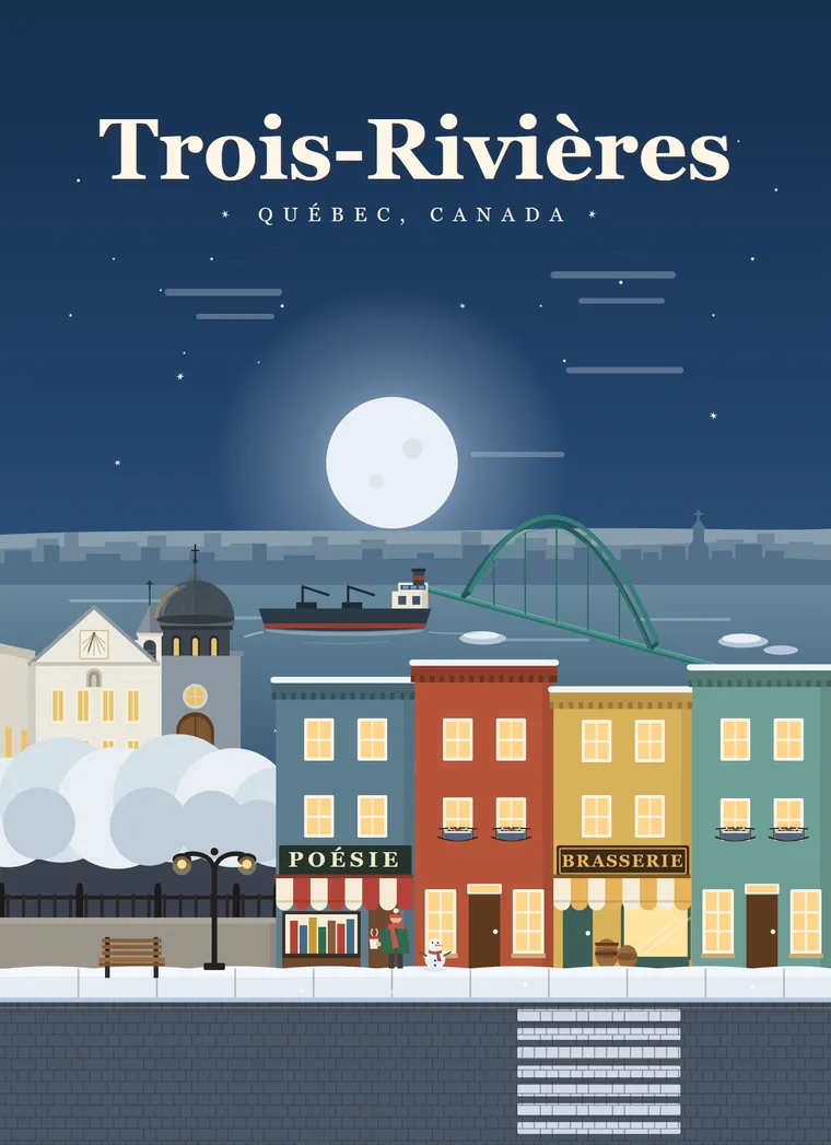 Affiche Klemstudio, Trois-Rivières en hiver
